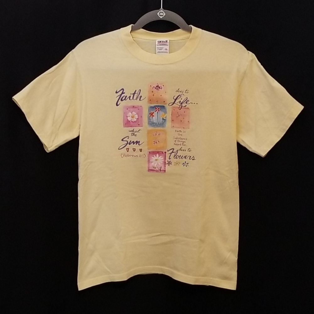 Light Yellow Faith Scripture Tee Shirt